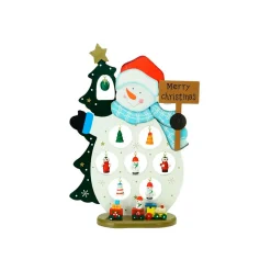 Snowman Cut-Out Ornament Holder "Merry Christmas" Decoration - 10.25"