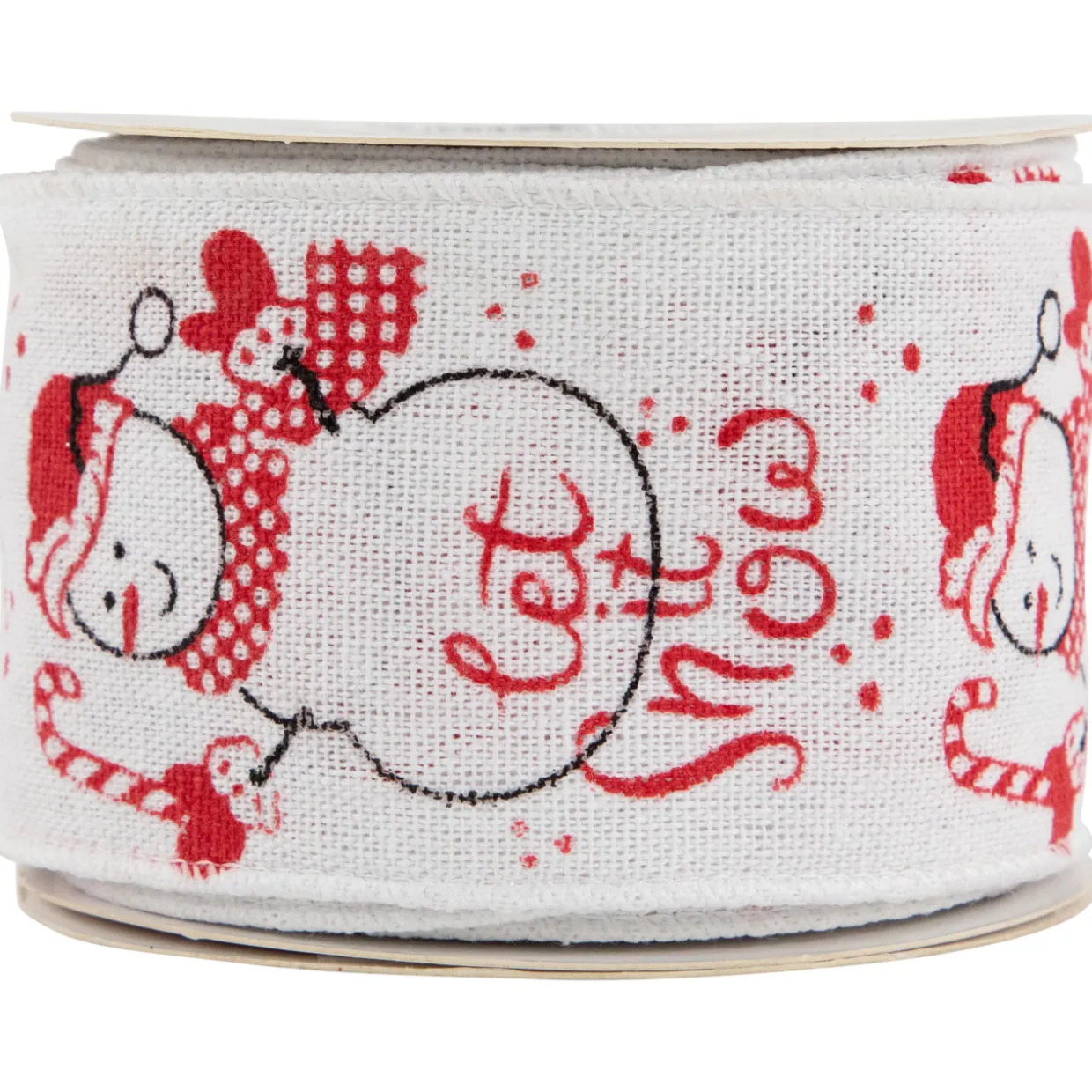 Snowman "Let It Snow" Wired Craft Christmas Ribbon 2.5" x 10 Yards