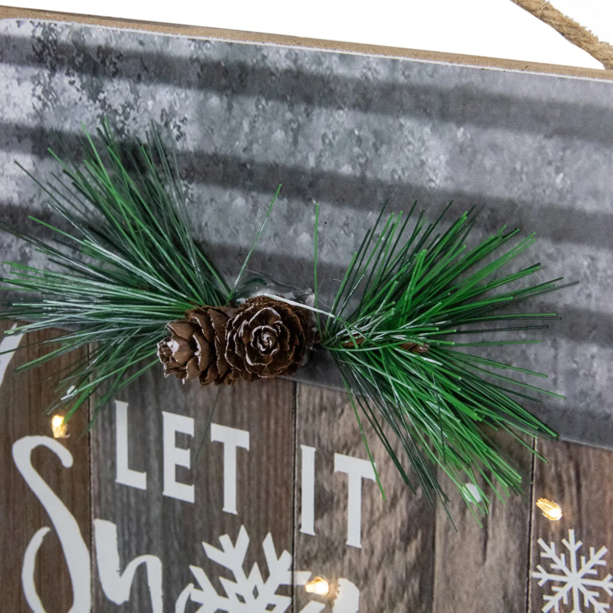 Snowman Mason Jar "Let It Snow" Christmas Wall Sign - 13.5"