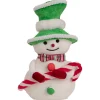 Snowman with Candy Cane Christmas Figure - 10"