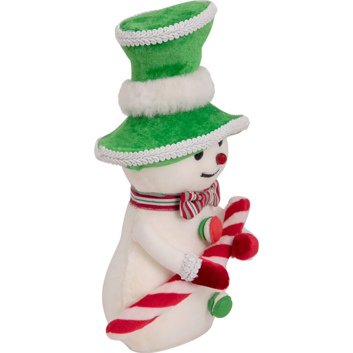 Snowman with Candy Cane Christmas Figure - 10"
