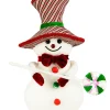 Snowman with Sequin Lollipop and Striped Hat Christmas Decoration - 15"