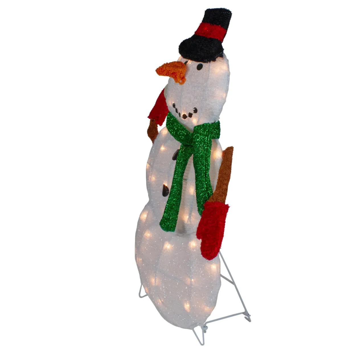 Snowman with Snowball Christmas Outdoor Decoration - 24" - White Lights