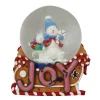 Snowmen and Gingerbread Sleigh "Joy" Musical Christmas Snow Globe - 5.25"