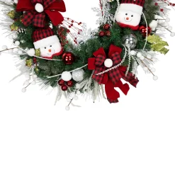 Snowmen and Icicles Pine Artificial Christmas Wreath - 40