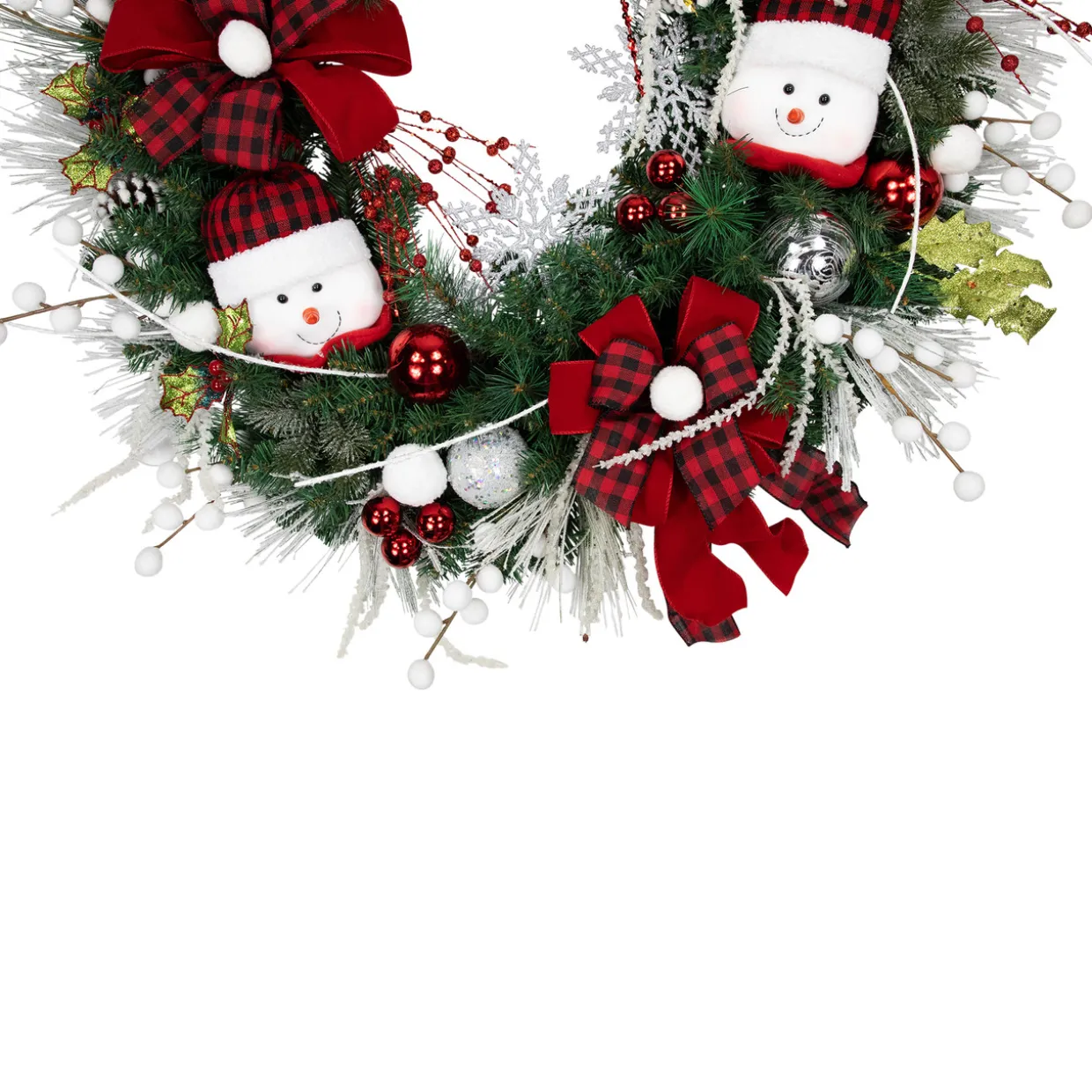 Snowmen and Icicles Pine Artificial Christmas Wreath - 40" - Unlit