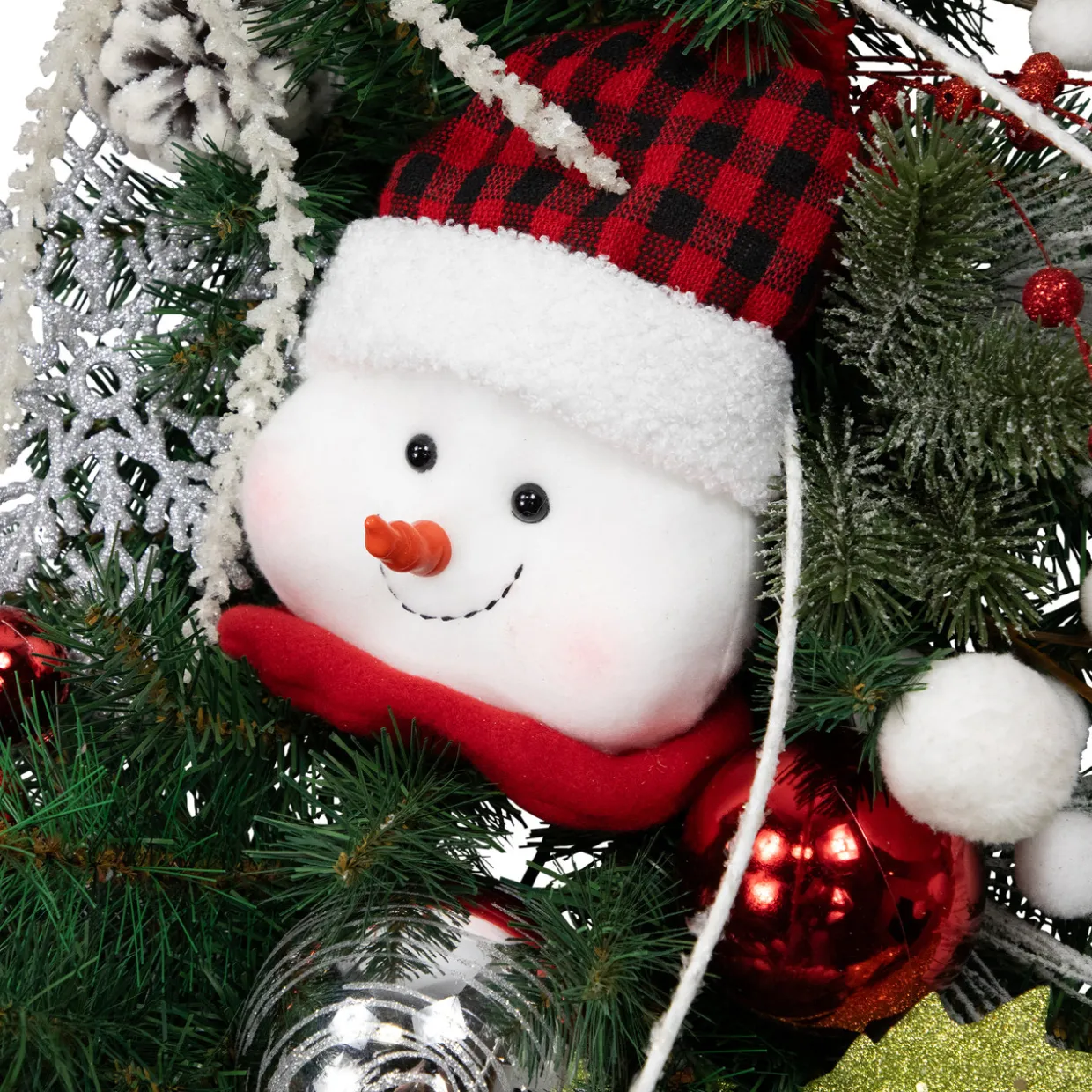 Snowmen and Icicles Pine Artificial Christmas Wreath - 40" - Unlit