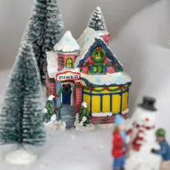 Snowy Diner Christmas Village Building Decoration - 4"