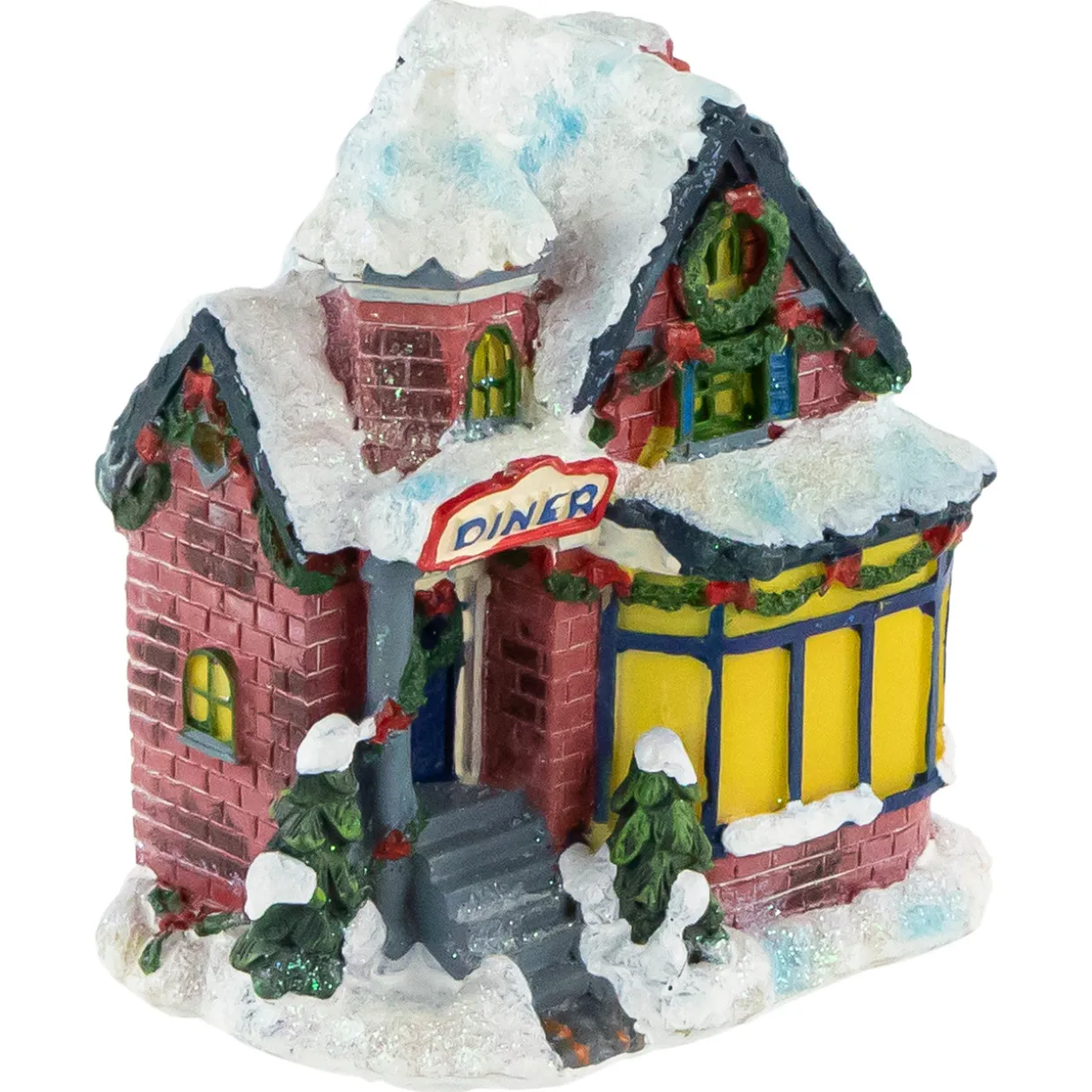 Snowy Diner Christmas Village Building Decoration - 4"