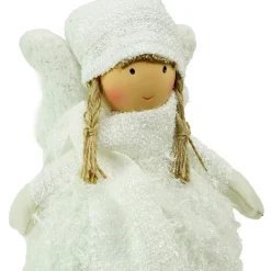 Snowy Plush Angel Bobble Girl Christmas Figure - 24"