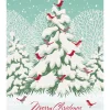 Snowy Tree Birds Christmas Holiday Wall Decor Art Print