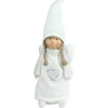 Snowy Woodlands Girl Angel Christmas Figurine - 19.25" - White