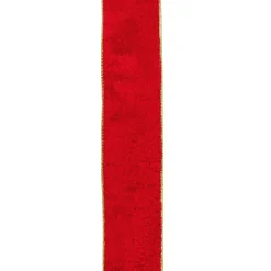 Solid Bright Red Wired Christmas Craft Ribbon 2.5" x 10 Yards