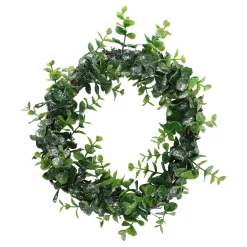 Sparkling Silver and Green Grass Decorative Artificial Christmas Wreath - 8.75-Inch, Unlit