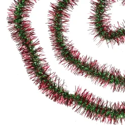 Spiral Center Commercial Christmas Tinsel Garland - 50' x 3" - Red and Green - Unlit