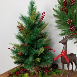 Spruce Pine Needle and Pinecone Artificial Mini Christmas Tree - 25" - Unlit