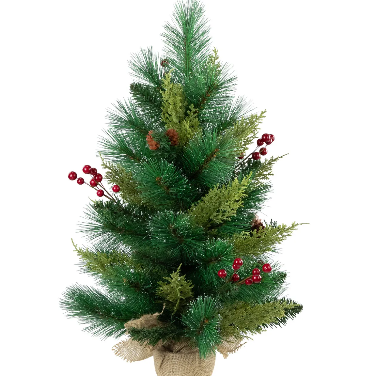 Spruce Pine Needle and Pinecone Artificial Mini Christmas Tree - 25" - Unlit