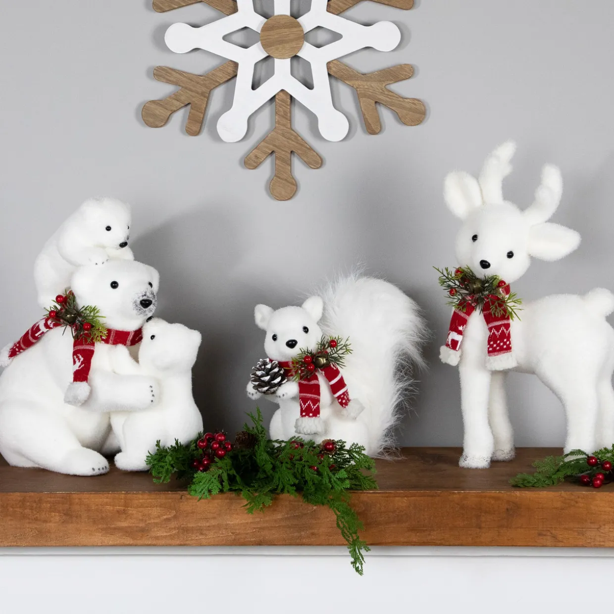 Standing Baby Deer with Scarf Christmas Figurine - 15.75"