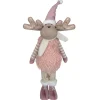 Standing Boy Moose Christmas Figurine - 26" - Pink and Beige