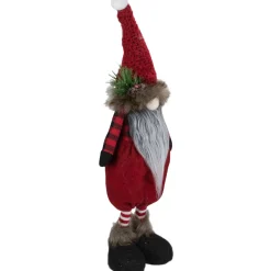 Standing Buffalo Plaid Gnome with Berry Pine Christmas Figure - 17