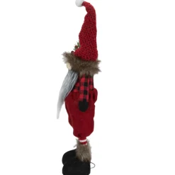 Standing Buffalo Plaid Gnome with Berry Pine Christmas Figure - 17
