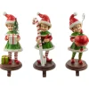 Standing Christmas Elves Stocking Holders - 8.5" - Set of 3