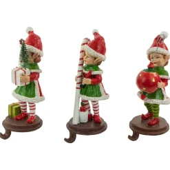 Standing Christmas Elves Stocking Holders - 8.5