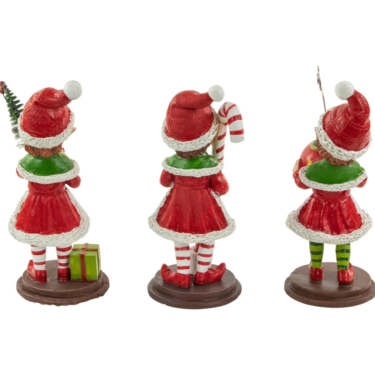 Standing Christmas Elves Stocking Holders - 8.5" - Set of 3