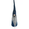 Standing Christmas Gnome with Textured Line Hat Figure - 19" - Navy Blue
