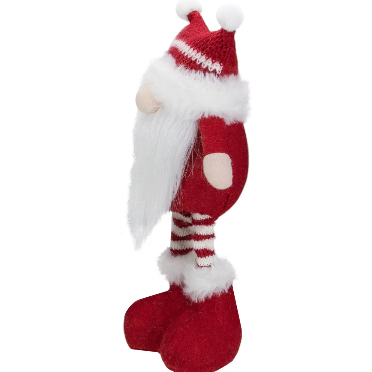 Standing Christmas Gnome with Pom Pom Hat Figure - 12.5" - Red and White