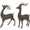 Standing Deer Christmas Decorations - 14" - Brown - Set of 2