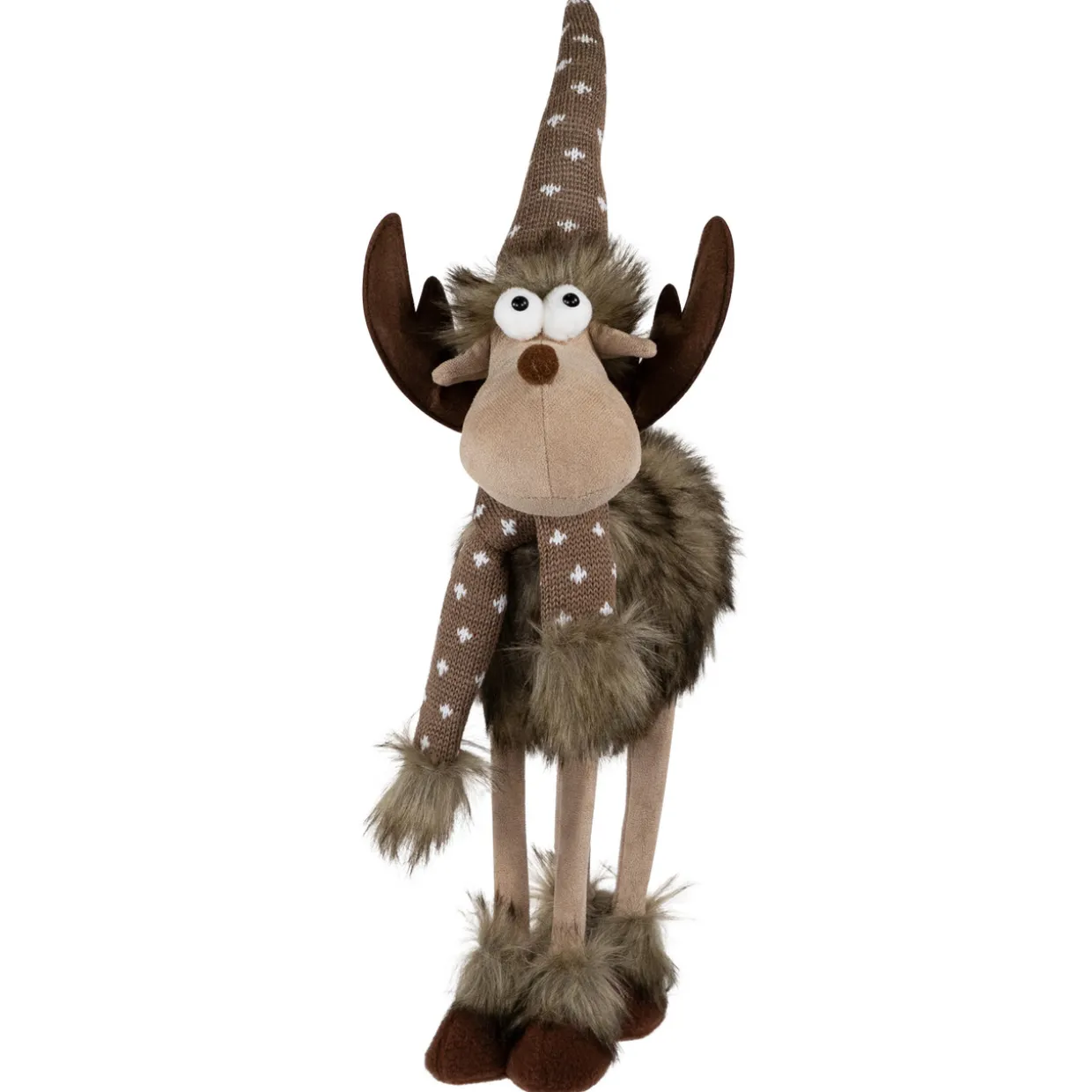 Standing Four Legged Moose Christmas Figure - 19" - Brown and White