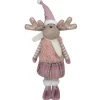 Standing Girl Moose Christmas Figurine - 26" - Pink and Beige
