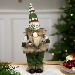 Standing Gnome with Knitted Outfit Christmas Figure - 19" - Green