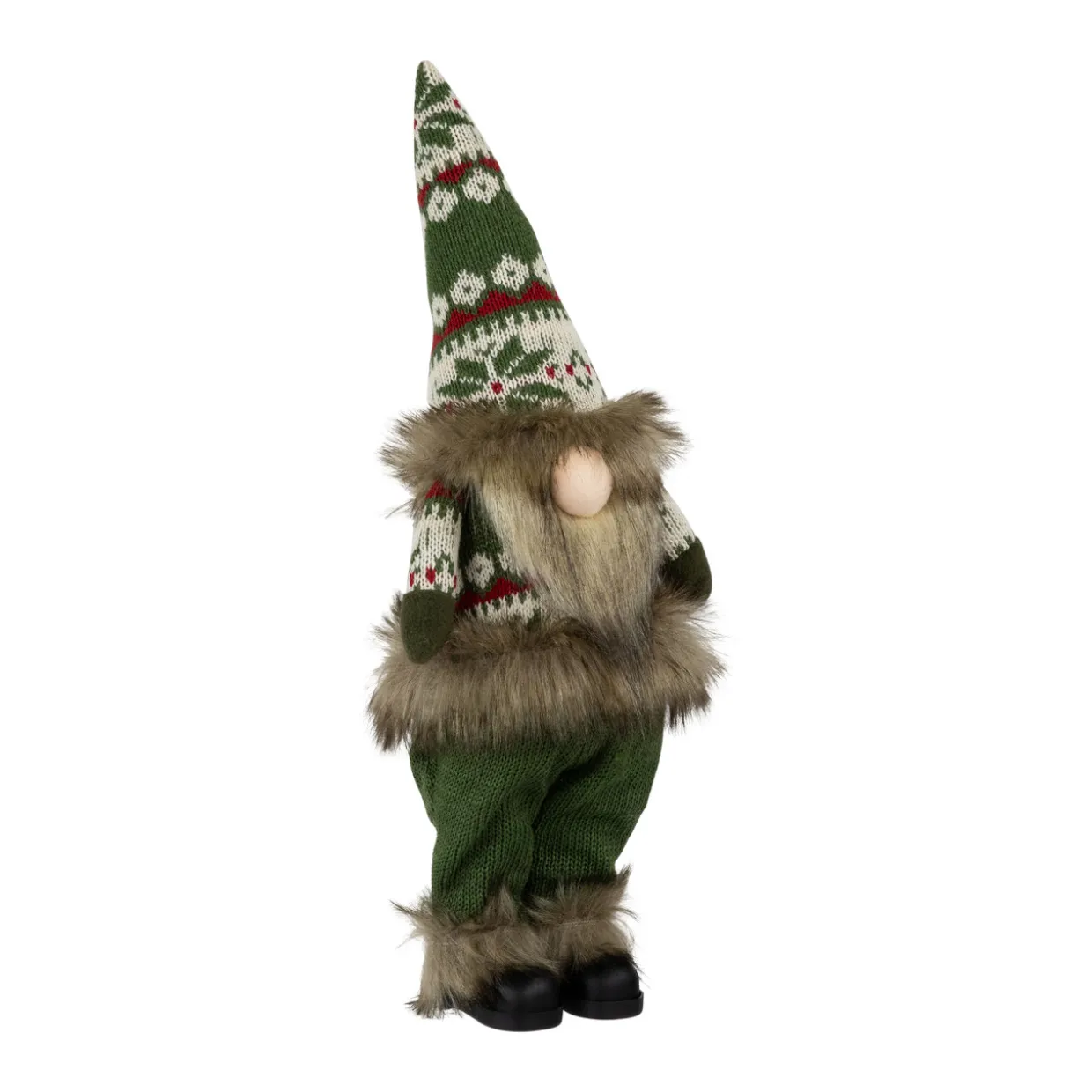 Standing Gnome with Knitted Outfit Christmas Figure - 19" - Green
