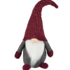 Standing Gnome with Knitted Hat Christmas Decoration - 18" - Mauve and Gray