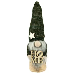 Standing "Home" Gnome Christmas Figure - 14" - Green