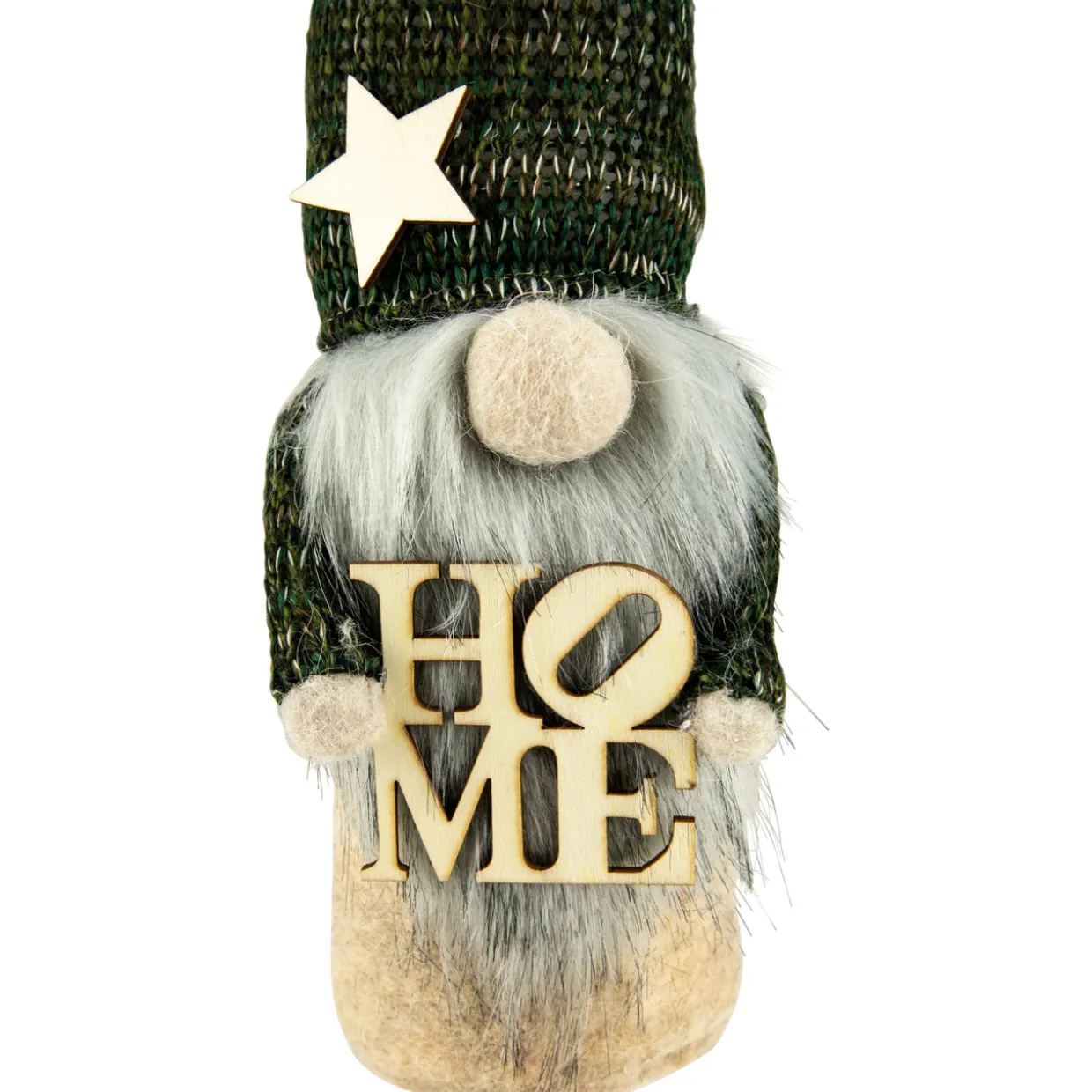 Standing "Home" Gnome Christmas Figure - 14" - Green