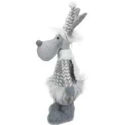 Standing Moose with Faux Fur Christmas Figure - 12