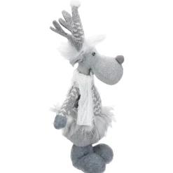 Standing Moose with Faux Fur Christmas Figure - 12