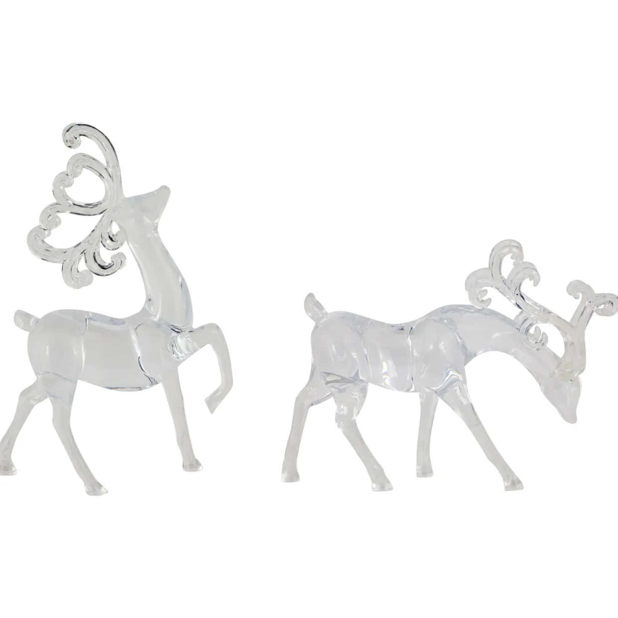 Standing Reindeer Christmas Figurines - 9.25" - Clear - Set of 2