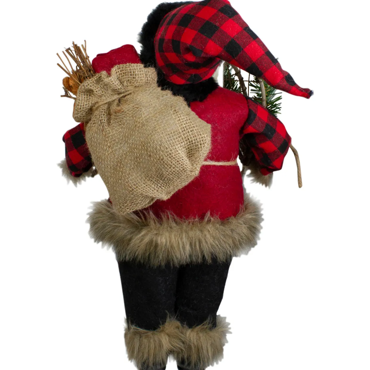 Standing Santa Christmas Figure with Snow Shoes and Bear - 18"