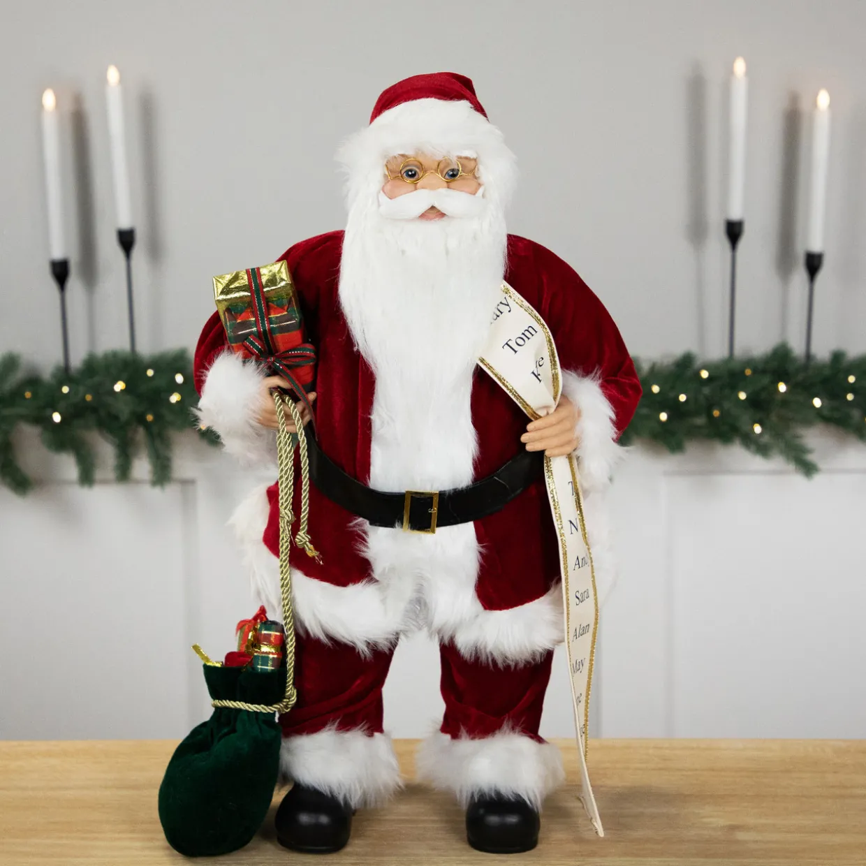 Standing Santa Claus with List Christmas Figure - 24"