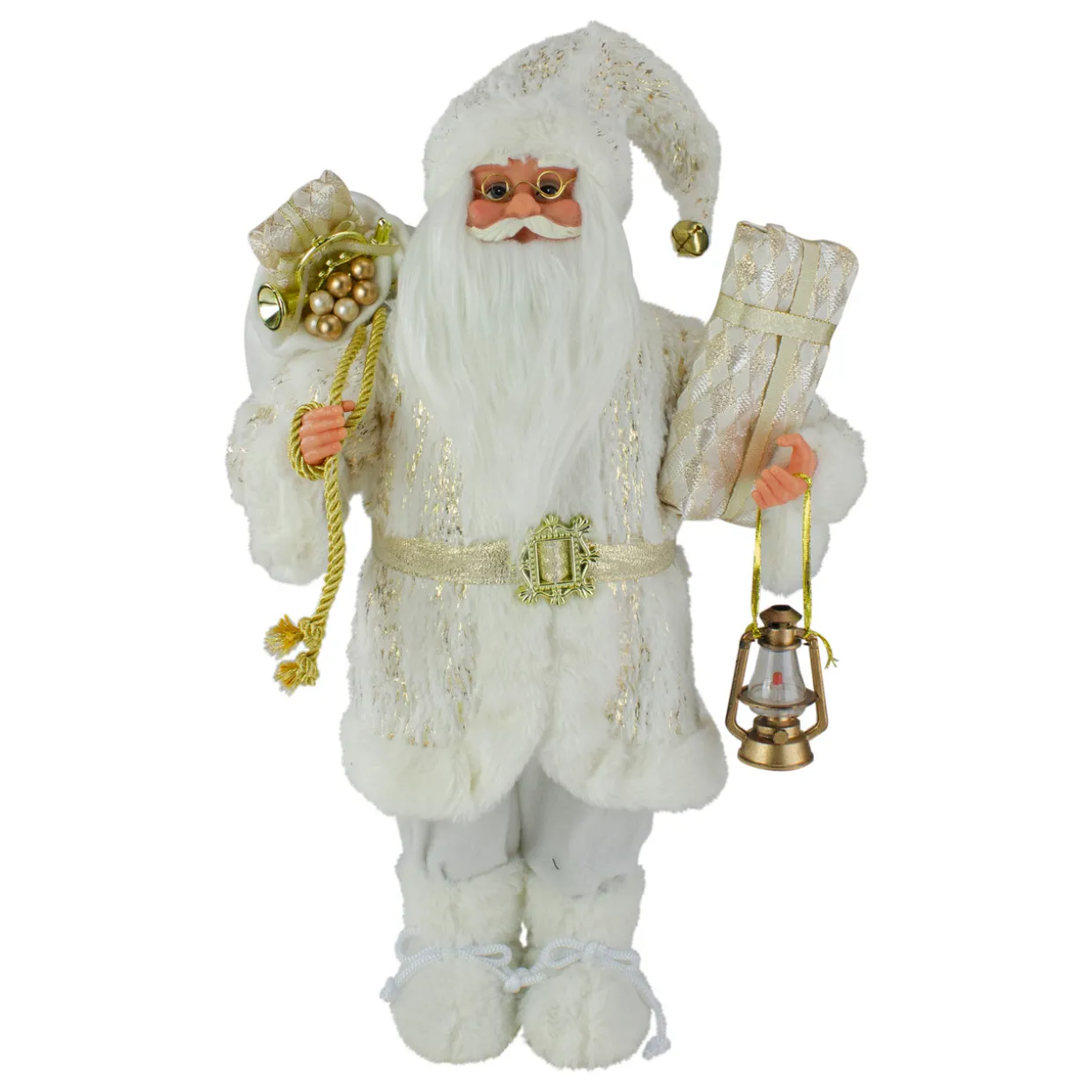 Standing Santa with Lantern and Presents Christmas Figure - 12"