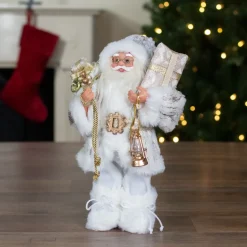 Standing Santa with Lantern and Presents Christmas Figure - 12"