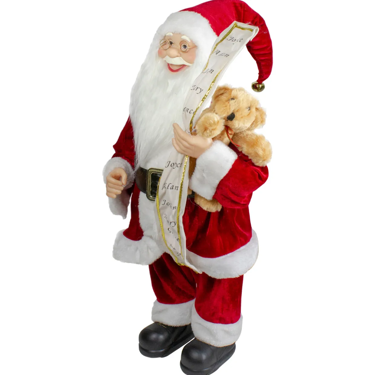 Standing Santa with Teddy Bear and List Christmas Figure - 24"