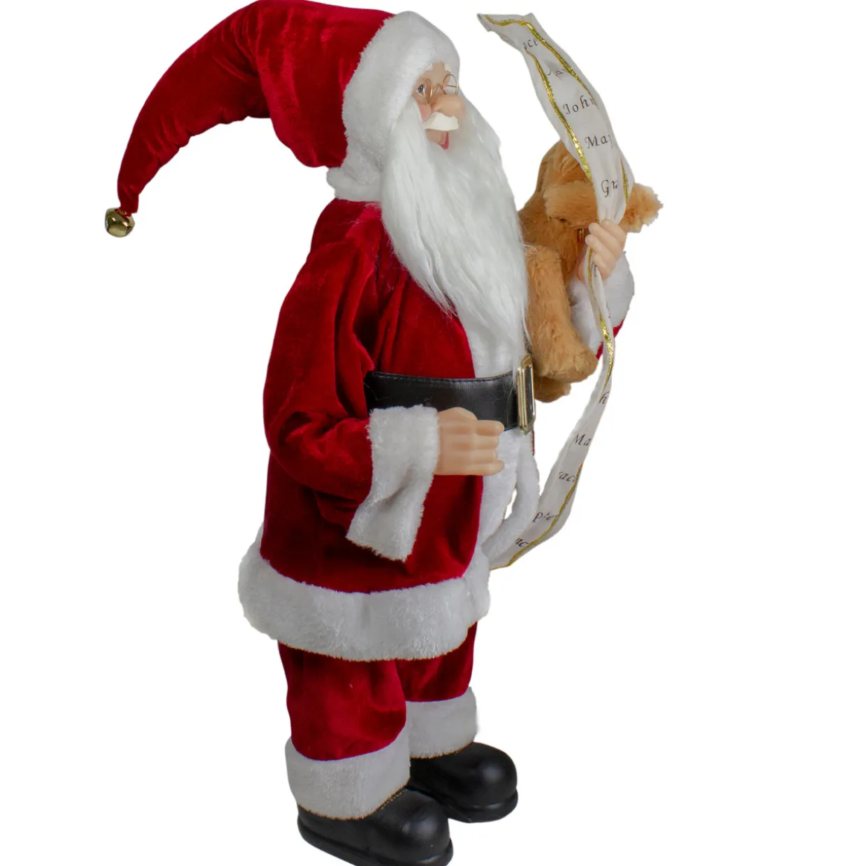 Standing Santa with Teddy Bear and List Christmas Figure - 24"