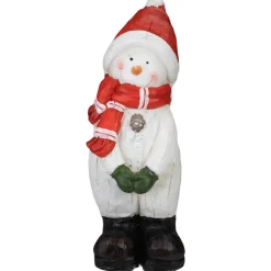 Standing Snowman Christmas Decoration - 17" - White and Red