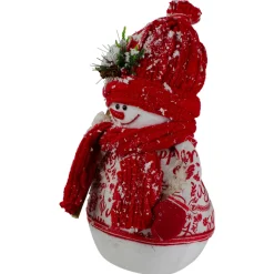 Standing Snowman Christmas Figure with Broom - 12.25