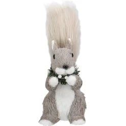 Standing Squirrel with Neck Wreath Christmas Figure - 12